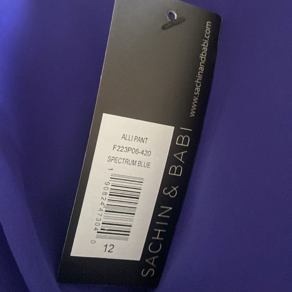 Sachin & Babi Alli Pant Spectrum Blue Sz 12 NEW Wide Leg - Picture 3 of 4